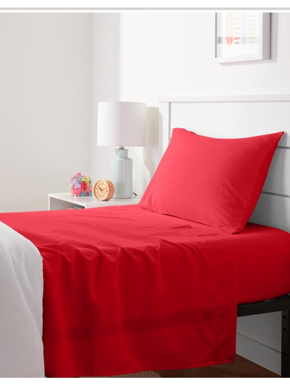 Twin Bed Sheets 100% Microfiber 3Pc Set  - RED